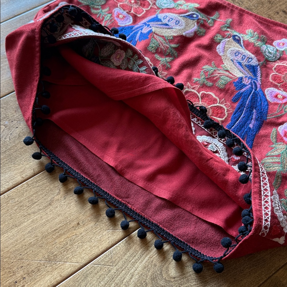 altar’d state Vermillion Sueded Embroidered Skirt - Picture 5 of 13